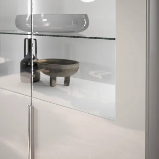 Vitrine- inkl. LED-Beleuchtung, Weiß