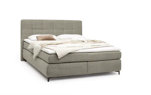 Boxspringbett- Liegefläche ca. 180x200 cm, Stoff, Taupe