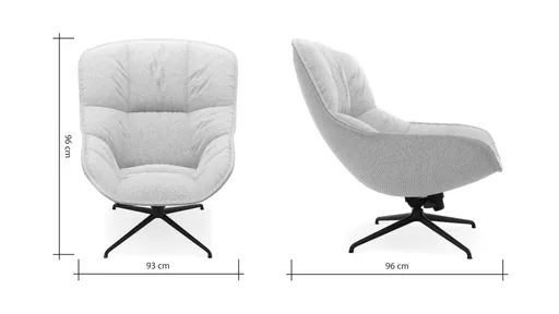 Sessel Unn - Stoff, Beige