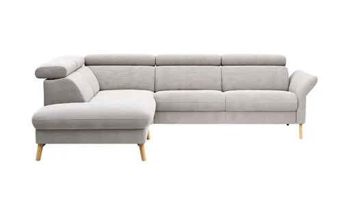 Sofa Maryville - Eckelement und Abschlussteil medium links mit 2,5-Sitzer, inkl. Kopfteil verstellbar, Stoff, Beige
