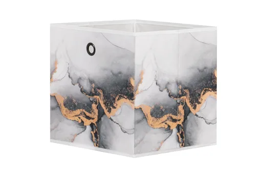 Faltbox - Stoff, Marmor Grau/Gold