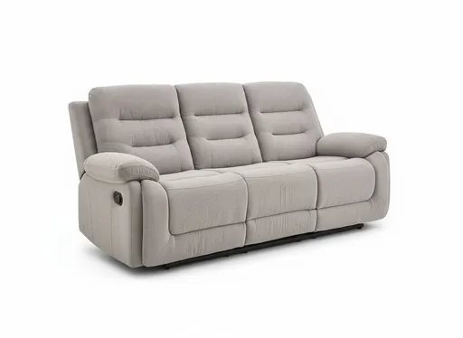Sofa - 3-Sitzer, Relaxfunktion, Stoff, Grau