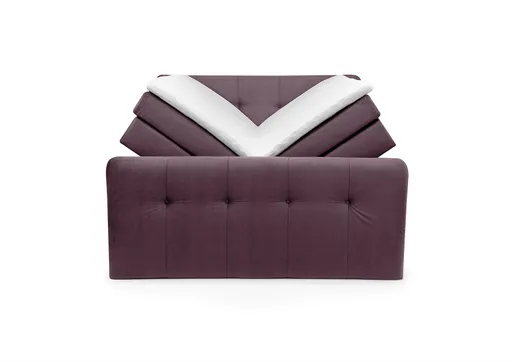 Boxspringbett HOLLIE- Liegefläche ca. 180x200 cm, Stoff, Brombeer, inkl. Topper