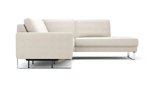 Ecksofa Anna - 2,5-Sitzer mit Ecke rechts inkl. Relaxfunktion (motorisch), Stoff, Beige