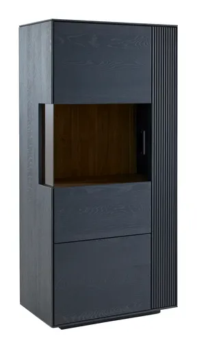 Vitrine Estana - Eiche massiv, Anthrazit
