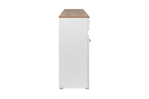 Sideboard- Weiß, Eiche Dekor