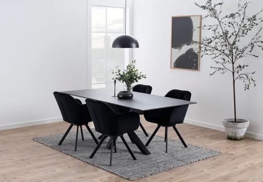 Esstisch ABBIGAIL - LB ca. 200x100 cm, Schwarz
