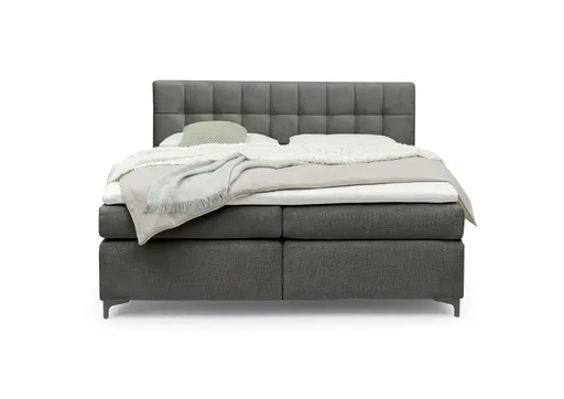 Boxspringbett HINDA- Liegefläche ca. 180x200 cm, Stoff, Anthrazit