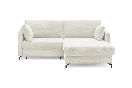 Ecksofa - 1,5-Sitzer, Ecke rechts inkl. Schlaffunktion und Bettkasten, Stoff, Beige