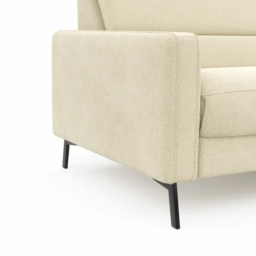 Ecksofa Valera - 3-Sitzer mit Ecke rechts inkl. Rückenlehne verstellbar, Stoff, Natur
