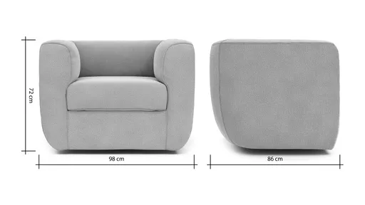 Sessel Stormy - drehbar, Stoff, Graubeige