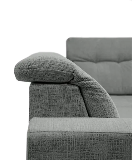 Ecksofa -2-Sitzer mit Ecke rechts, Kopfteil verstellbar, Sitztiefe verstellbar motorisch, Stoff, Anthrazit