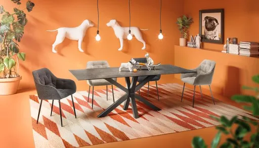 Esstisch ABBIGAIL - LB ca. 200x100 cm, Schwarz