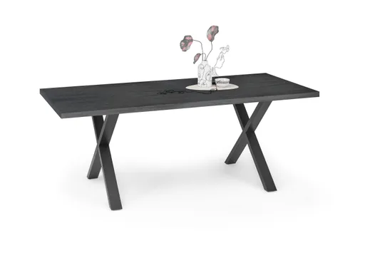 Esstisch - LB ca. 200x100 cm, Schwarzstahl, Schwarz