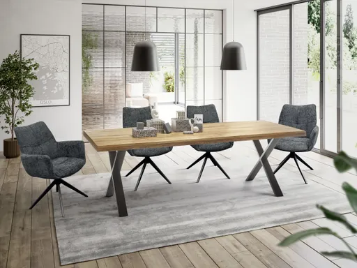 Armlehnstuhl MILENA - drehbar, Stoff, Anthrazit