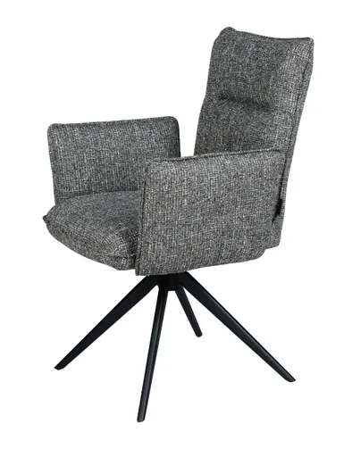 Armlehnstuhl MARCIA - drehbar, Stoff, Grau