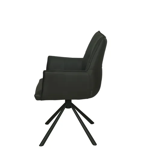 Armlehnstuhl MAKANA - drehbar, Stoff, Schwarz