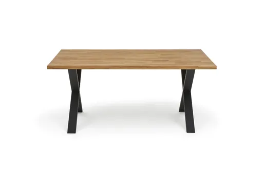 Esstisch - LB ca. 180x100 cm, Eiche massiv geölt, Schwarz