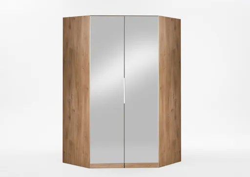Eckschrank- B ca. 126 cm, Eiche Dekor, Spiegel