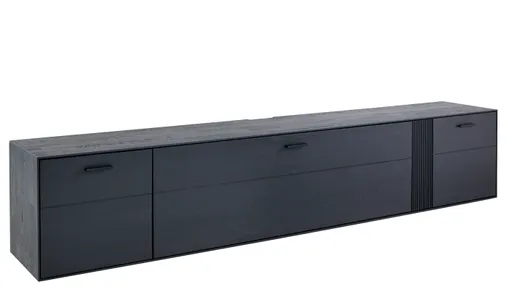 Lowboard Estana - Eiche massiv, Anthrazit 