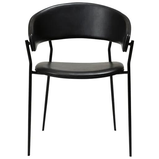 Stuhl - Furnierholz, Kunstleder, Ash, Schwarz