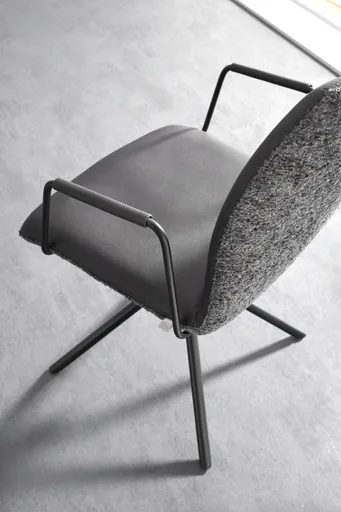 Armlehnstuhl Sedana - drehbar, Stoff, Dunkelgrau