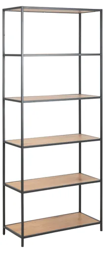 Bücherregal - Wildeiche Nachbildung, Schwarz 