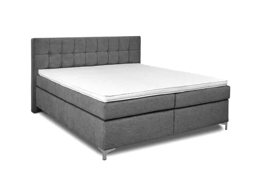 Boxspringbett HINDA- Liegefläche ca. 180x200 cm, Stoff, Dunkelgrau, Bonell/Bonell