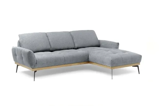 Ecksofa EDDIE - 2-Sitzer, Ecke rechts inkl. Rückenverstellungen, Stoff, Dunkelgrau