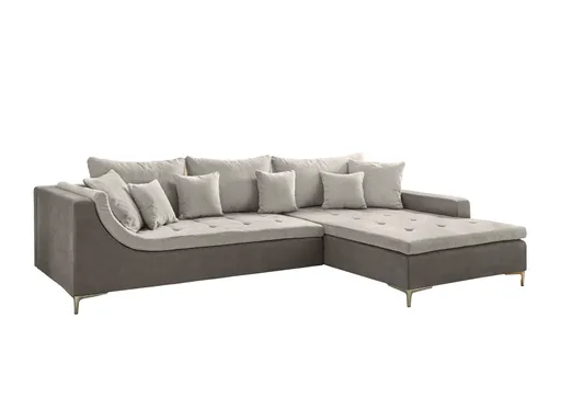 Ecksofa - 2,5-Sitzer, Ecke rechts, Stoff, Dunkelgrau