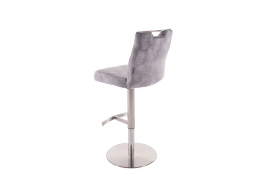 Barhocker MANCHU - höhenverstellbar, Stoff, Grau