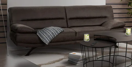 Sofa - 3-Sitzer, Stoff, Braun