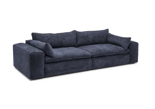 Sofa - 3-Sitzer, Stoff, Dunkelblau