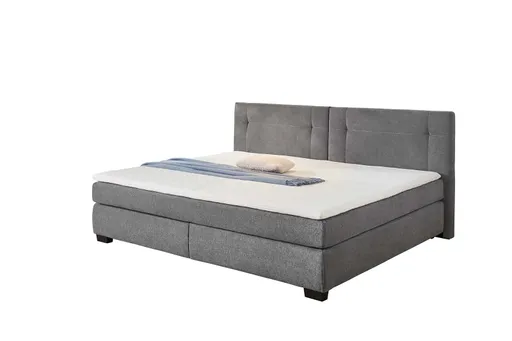 Boxspringbett- Liegefläche ca. 240x200 cm, Stoff, Dunkelgrau
