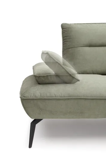 Ecksofa PAYTON - 2,5-Sitzer, Ecke rechts inkl. Rückenneigung, Armteilverstellung, Stoff, Dunkelgrün