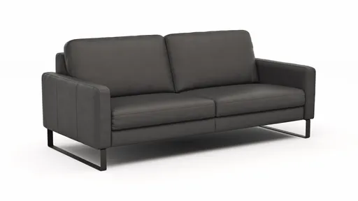 Sofa Enna - 3,5-Sitzer, Leder, Anthrazit