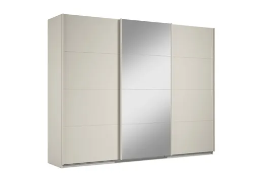 Schwebetürenschrank RIVASA- B ca. 271 cm, Champagner, Spiegel