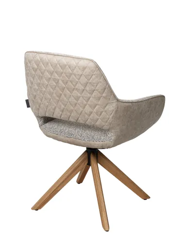 Armlehnstuhl MARIETTA - drehbar, Stoff, Hellbraun