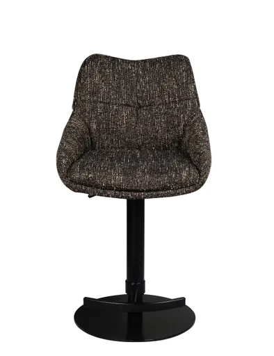 Barhocker MATTEA - drehbar, höhenverstellbar, Stoff, Dunkelbraun