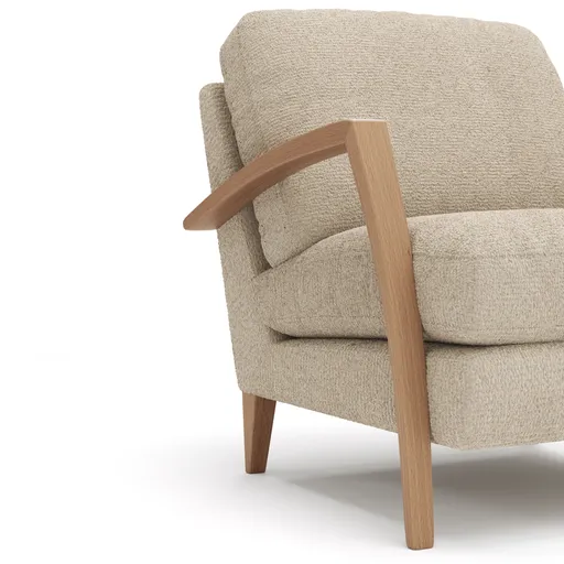 Sessel Karasu - Chic, Stoff, Natur