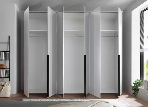 Drehtürenschrank- B ca. 270 cm, Weiß, Spiegel