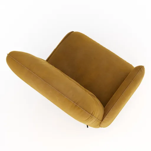 Loungesessel Lovere - Leder, Curry, Armlehne links