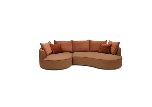 Ecksofa - Ecke links, 2-Sitzer, Stoff, Rost