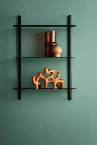 Wandregal Dagny - BHT ca. 60x85x18 cm, Metall, Schwarz