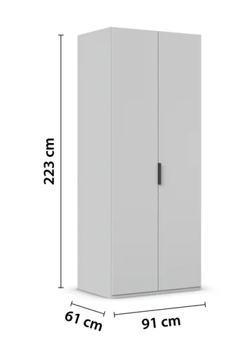 Drehtürenschrank ROVERO- B ca. 91 cm, Hellgrau