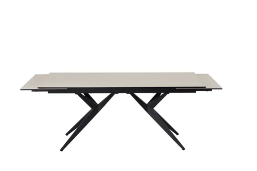 Esstisch MICHELA - ausziehbar, LB ca. 180x95 cm, Glaskeramik, Travertin farbig