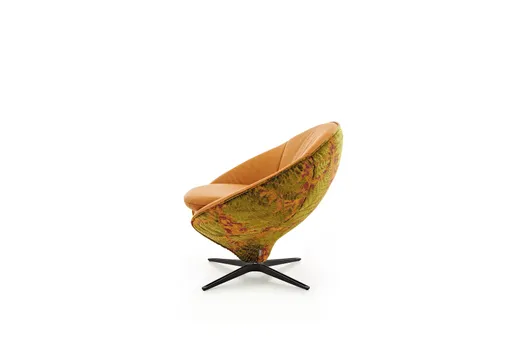 Sessel - Drehfunktion, Leder/Stoff, Mehrfarbig