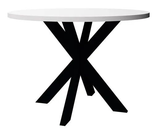 Esstisch - Ø/H ca. 110x75 cm, Weiß, Schwarz
