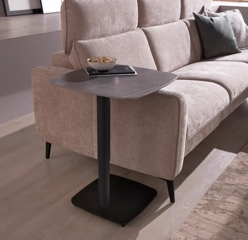 Couchtisch Camas - LBH ca. 75x75x42 cm, Keramik, Dunkelgrau