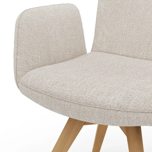 Armlehnstuhl Kamari - Stoff, Beige